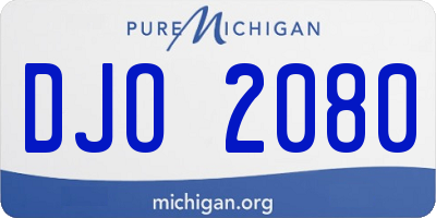 MI license plate DJO2080