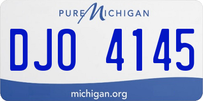 MI license plate DJO4145