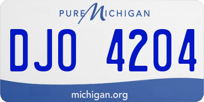 MI license plate DJO4204