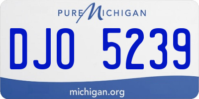 MI license plate DJO5239