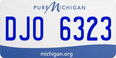 MI license plate DJO6323