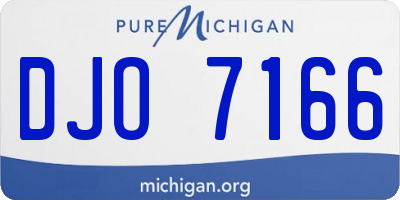 MI license plate DJO7166