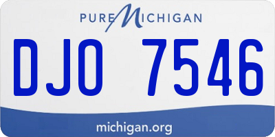MI license plate DJO7546