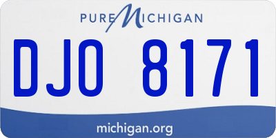MI license plate DJO8171