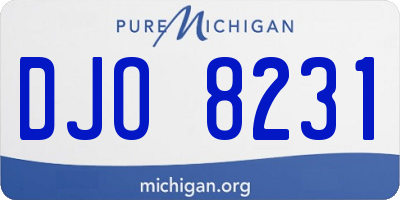 MI license plate DJO8231