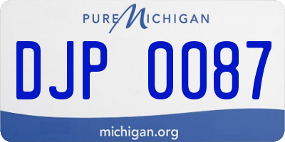 MI license plate DJP0087