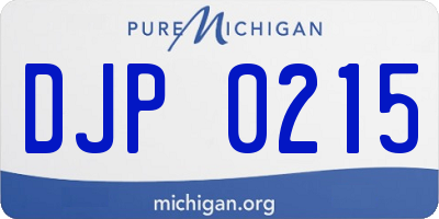 MI license plate DJP0215