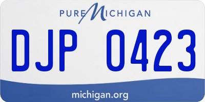 MI license plate DJP0423
