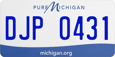 MI license plate DJP0431