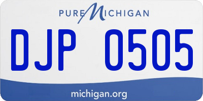 MI license plate DJP0505