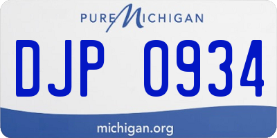 MI license plate DJP0934