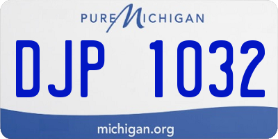 MI license plate DJP1032