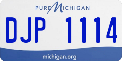 MI license plate DJP1114