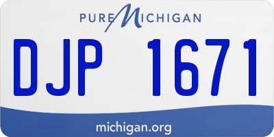 MI license plate DJP1671