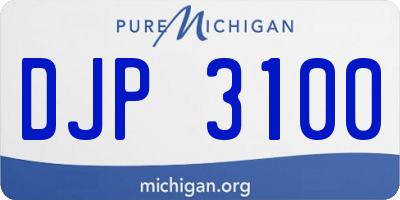 MI license plate DJP3100