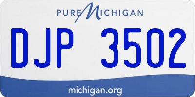 MI license plate DJP3502