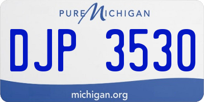 MI license plate DJP3530