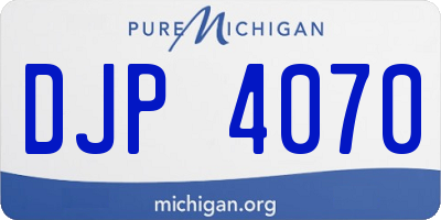 MI license plate DJP4070