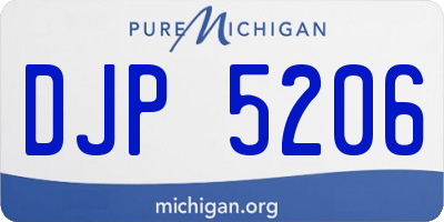 MI license plate DJP5206