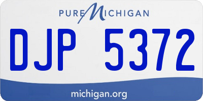 MI license plate DJP5372