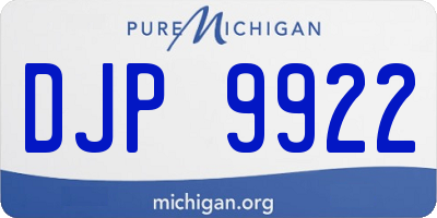 MI license plate DJP9922