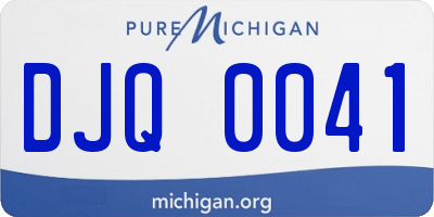 MI license plate DJQ0041