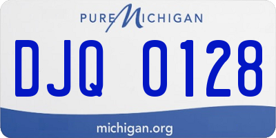 MI license plate DJQ0128