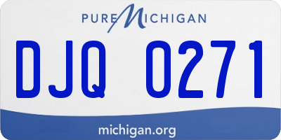 MI license plate DJQ0271
