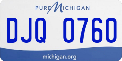 MI license plate DJQ0760