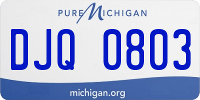 MI license plate DJQ0803