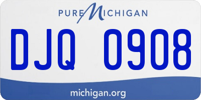 MI license plate DJQ0908