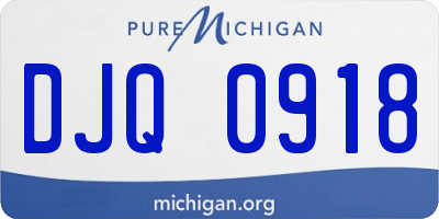 MI license plate DJQ0918