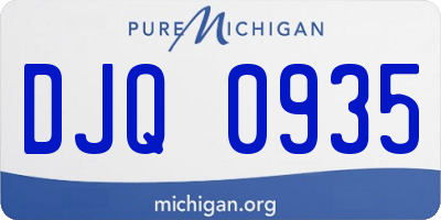 MI license plate DJQ0935