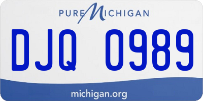MI license plate DJQ0989