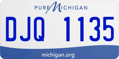 MI license plate DJQ1135