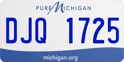 MI license plate DJQ1725