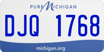 MI license plate DJQ1768