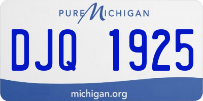 MI license plate DJQ1925