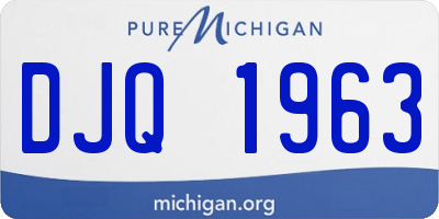 MI license plate DJQ1963