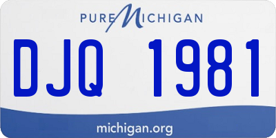 MI license plate DJQ1981