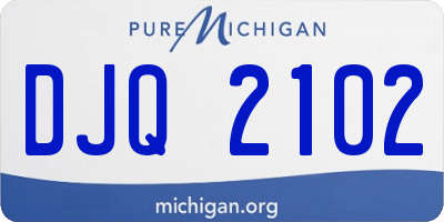 MI license plate DJQ2102