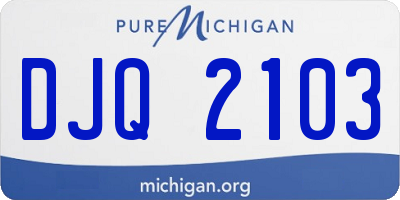 MI license plate DJQ2103