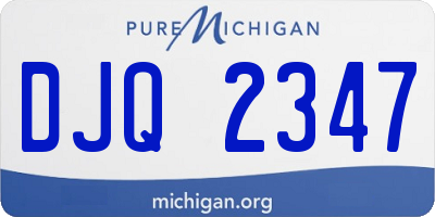 MI license plate DJQ2347