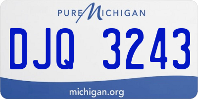 MI license plate DJQ3243