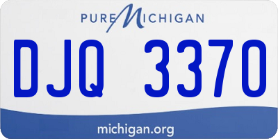 MI license plate DJQ3370
