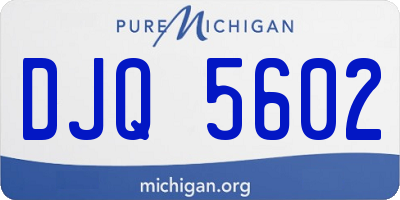 MI license plate DJQ5602