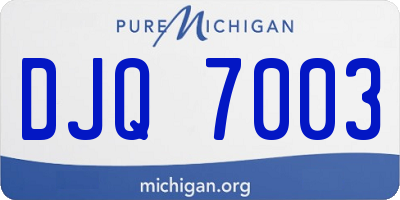 MI license plate DJQ7003