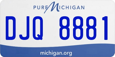 MI license plate DJQ8881