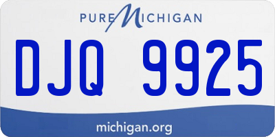 MI license plate DJQ9925