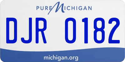MI license plate DJR0182